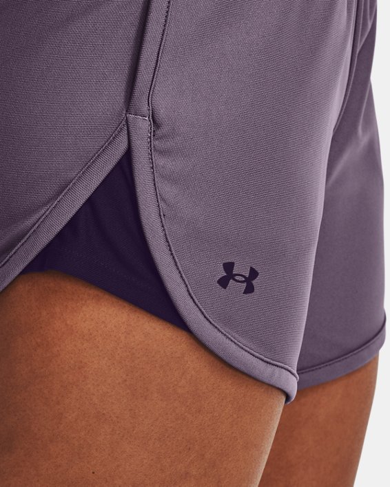 Women's UA Play Up 5" Shorts, Purple, pdpMainDesktop image number 3